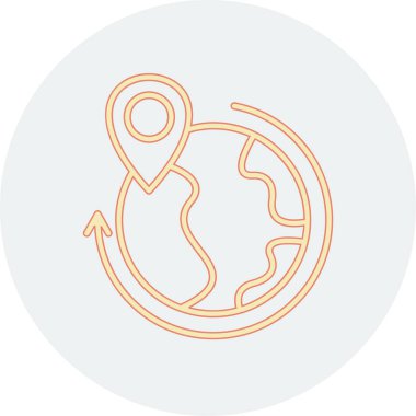 Dünya ve gezegen simgesinin vektör çizimi