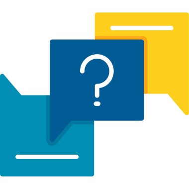 sohbet baloncuğu vektör çizim tasarımı ile soru işareti