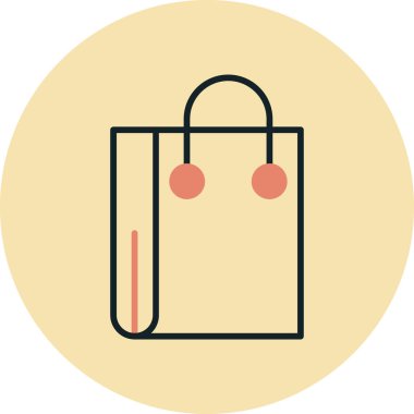 Poşet. Web simgesi vektör illüstrasyonu