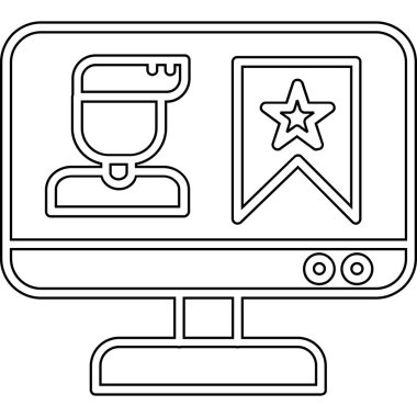 Çevrimiçi alışveriş simgesi ana hatları vektörü. çevrimiçi mağaza