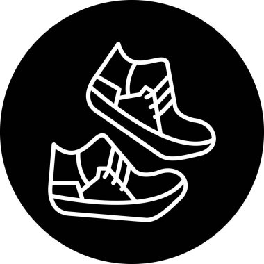 Bir çift siyah spor ayakkabısının vektör çizimi