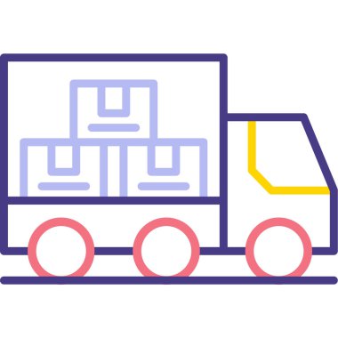 kamyon web simgesi basit illüstrasyon