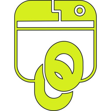 Beyaz arkaplanın yeşil ve siyah simgesinin vektör çizimi