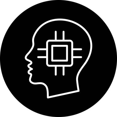 İnsan kafa simgesi vektör illüstrasyonu
