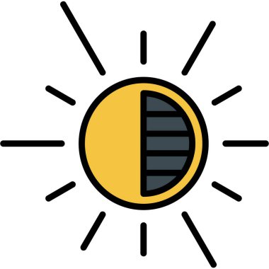 Güneş. Web simgesi basit illüstrasyon