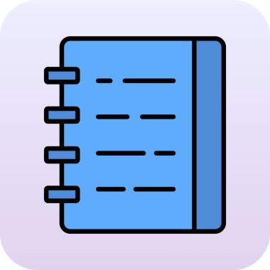 Not defteri simgesi renk ana hatları vektörü