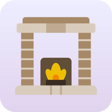 Şömine. Web simgesi basit illüstrasyon