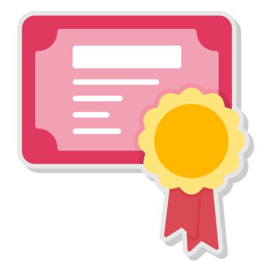 Sertifika ikonu vektör illüstrasyonu