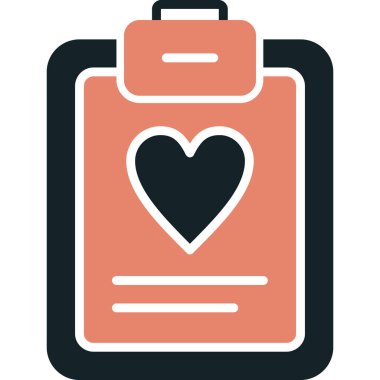 Kalp simgesi olan pano, satır vektör tasarımı