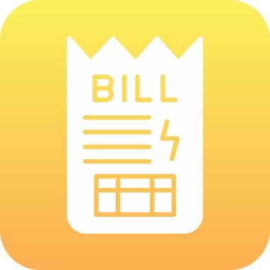 Bill Icon ile belge. vektör illüstrasyonu