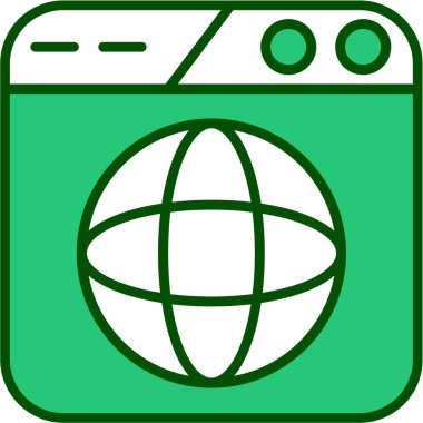 tarayıcı simgesi, vektör illüstrasyonu