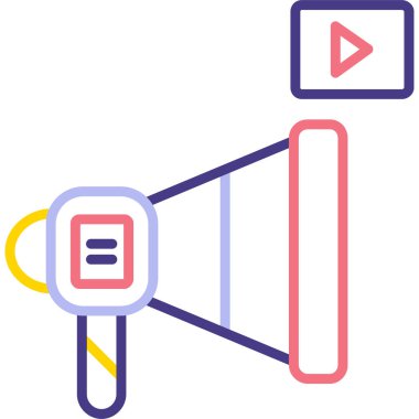 Pazarlama. Web simgesi basit illüstrasyon