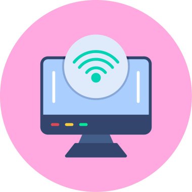 Kablosuz internet. Web simgesi basit illüstrasyon