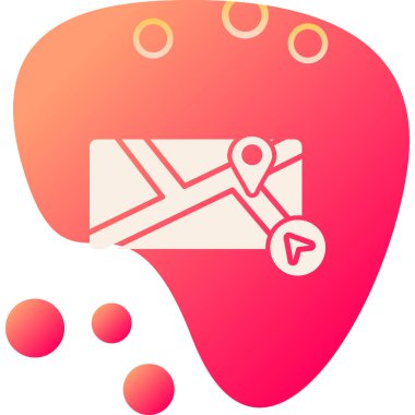 Kırmızı harita simgesinin vektör çizimi