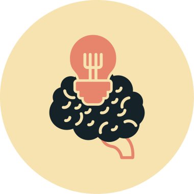 beyin ikonu vektör illüstrasyonu