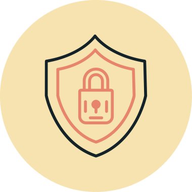 Kalkan simgesinin vektör illüstrasyonu