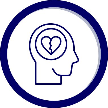 Yuvarlak ikonlu kalp başı, vektör illüstrasyonu