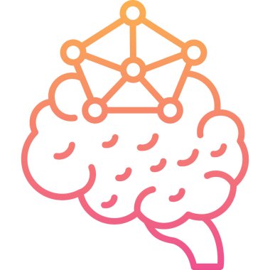 Beyin. Web simgesi basit illüstrasyon