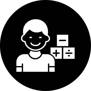 Bir kız simgesinin vektör illüstrasyonu