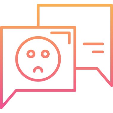 Üzgün yüz simgesi, vektör ile konuşma kabarcığı