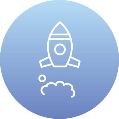 Roket simgesi soyut bir grupta izole edildi