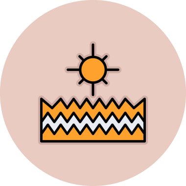 Güneş enerjisi simgesinin vektör illüstrasyonu