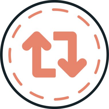 Ok simgesi elementinin vektör illüstrasyonu. Ok. depolama simgesi için ok simgesi ögesi.