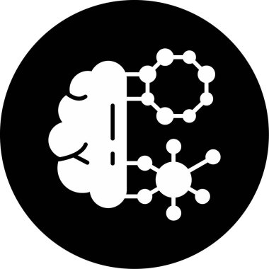 Beyin simgesi, basit vektör çizimi