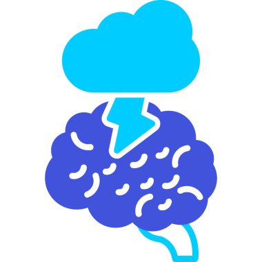 Beyin. Web simgesi basit illüstrasyon