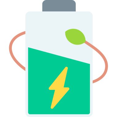 Düz biçimli elektrik şarj pil simgesi