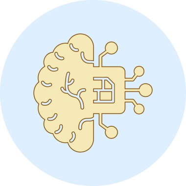 Bir beynin karikatür simgesinin vektör çizimi