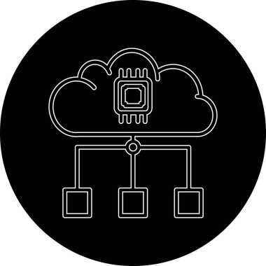 bulut hesaplama simgesi, vektör illüstrasyonu
