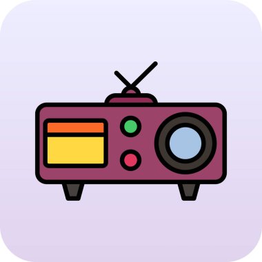 Moda Biçimli Radyo Simgesi İzole Arkaplan