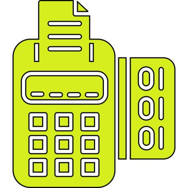 Banka kartı terminal simgesi, vektör illüstrasyonu