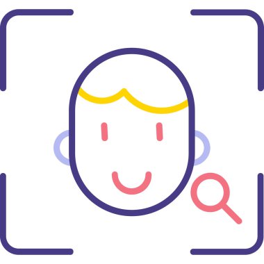 Yüz. Web simgesi basit illüstrasyon