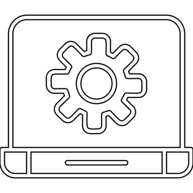 laptop dişli teknolojisi izole edilmiş simge