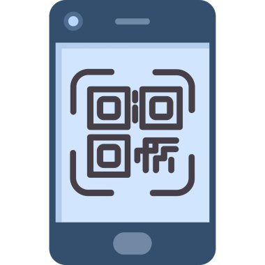 QR kodu. Basit illüstrasyon, vektör illüstrasyonu