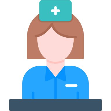 hemşire düz vektör simgesi