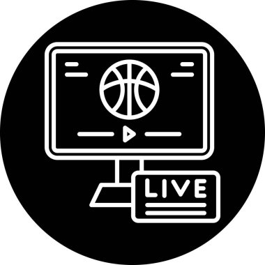 canlı yayın vektörü glyph düz simge tasarımı