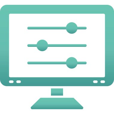 Monitör. Web simgesi basit tasarım