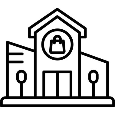 Bina. Web simgesi basit illüstrasyon