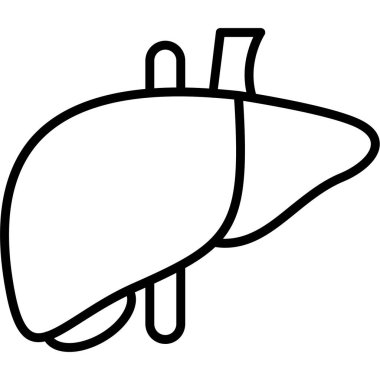 Karaciğer ikonu ana hat vektörü. Karaciğer