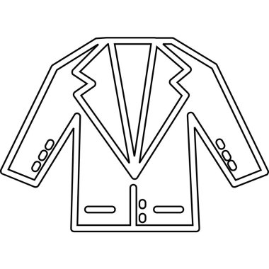 Ceket simgesi. Ceket vektör simgesi web için anahat çizimi