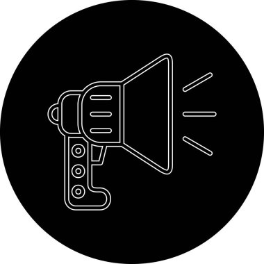 megafon ikonu. Web için hoparlör vektör sembolünün basit çizimi