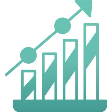 büyüme çubuğu grafik vektör illüstrasyonu.