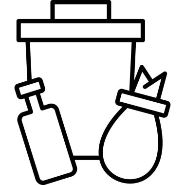 kova çöp simgesi taslak biçiminde