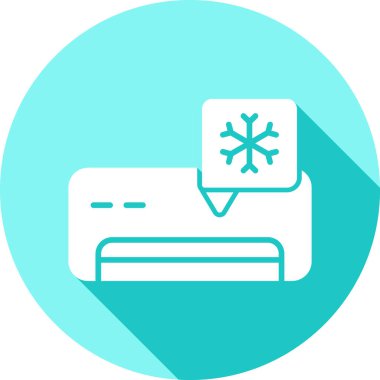 Beyaz zemin üzerinde kar ve kar tanesi ikonu olan çizgi tıbbi termometresi. Renkli taslak konsepti. vektör.