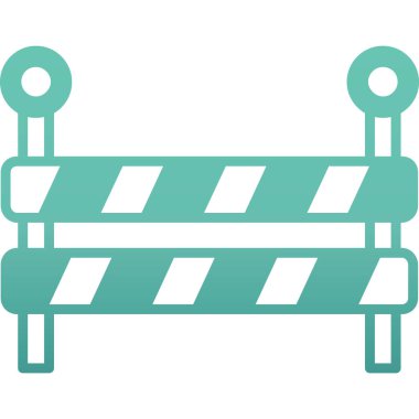 Basit tarzı beyaz arka plan üzerinde izole bariyer simgesi.