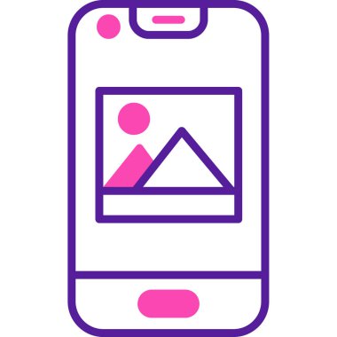 Cep telefonu simgesi, vektör illüstrasyonu