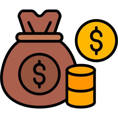 para ve finans simgesi vektör illüstrasyonu